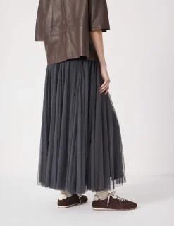 Tulle Pleated Midaxi Skirt
