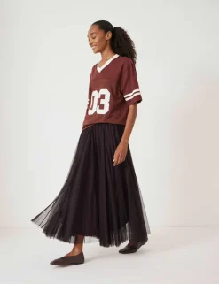 Tulle Pleated Midaxi Skirt