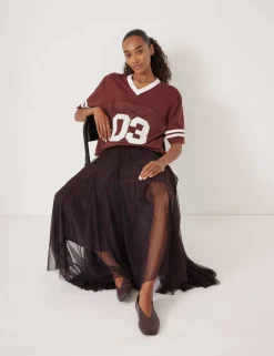 Tulle Pleated Midaxi Skirt