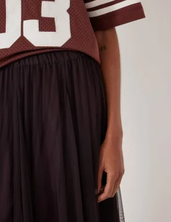 Tulle Pleated Midaxi Skirt