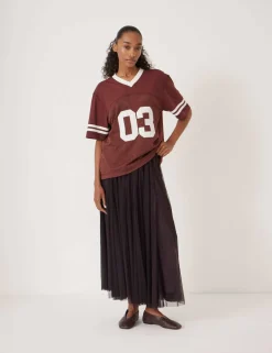 Tulle Pleated Midaxi Skirt