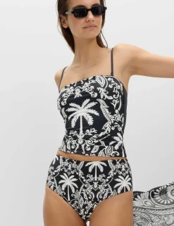 Tummy Control High Waisted High Leg Bikini Bottoms