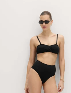 Tummy Control High Waisted High Leg Bikini Bottoms