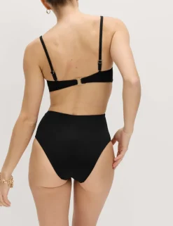 Tummy Control High Waisted High Leg Bikini Bottoms