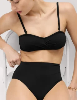Tummy Control High Waisted High Leg Bikini Bottoms