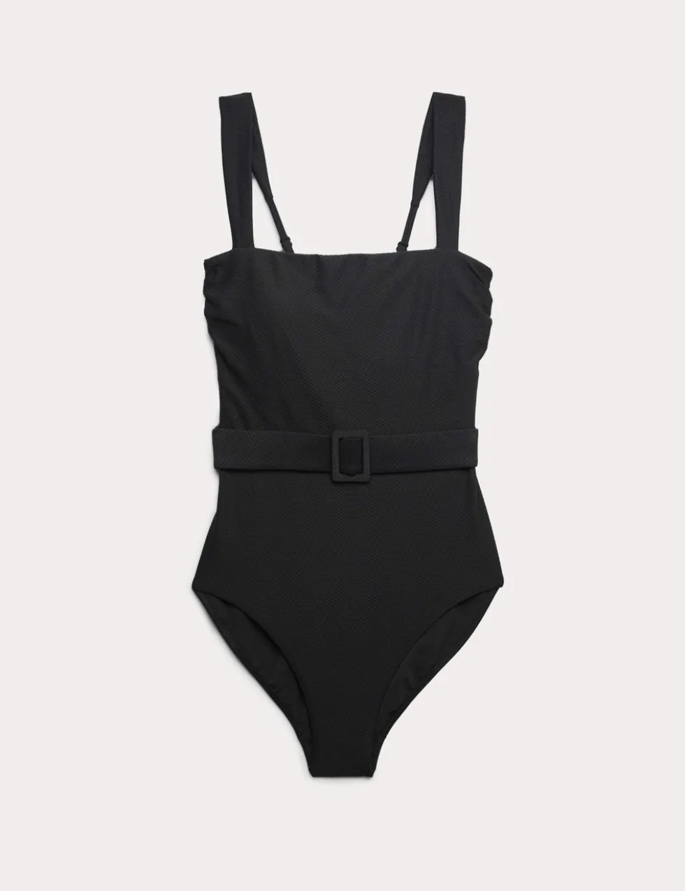 Tummy Control Honey Comb Textured Belted Swimsuit