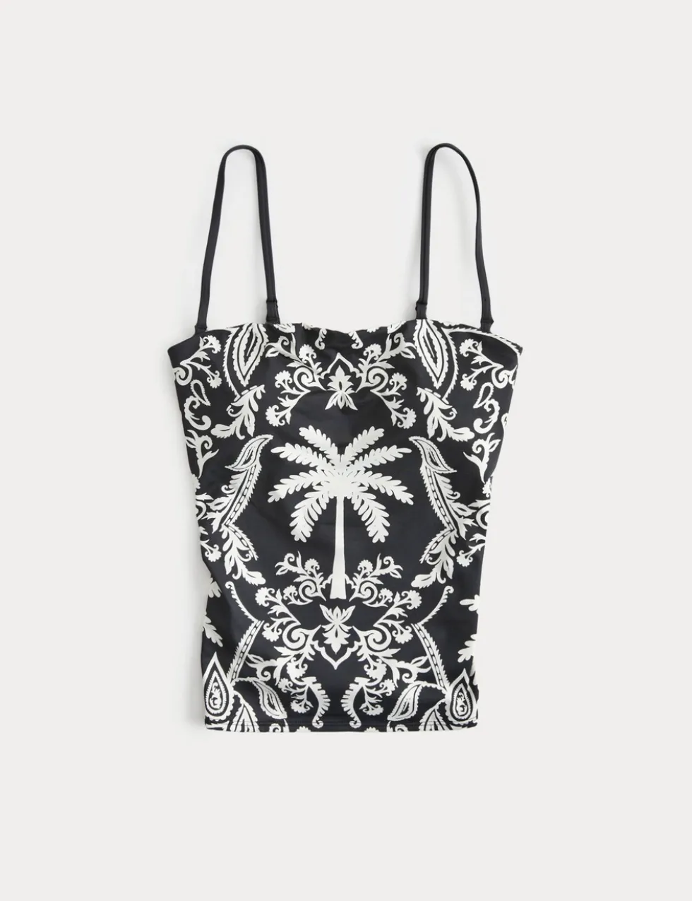 Tummy Control Printed Bandeau Tankini Top