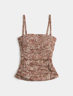 Tummy Control Printed Ruched Tankini