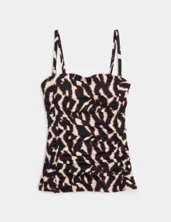 Tummy Control Printed Ruched Tankini