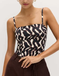 Tummy Control Printed Ruched Tankini