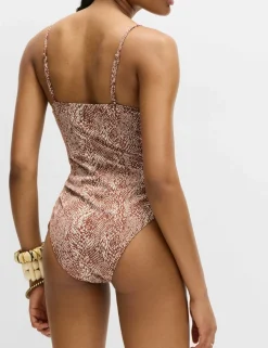 Tummy Control Printed Wired Bandeau Swimsuit
