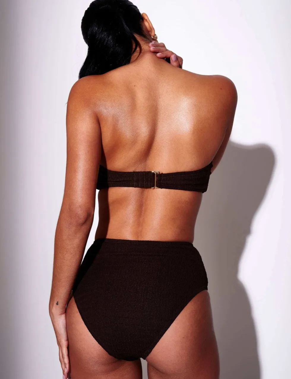 Tummy Control Textured Bikini Bottoms