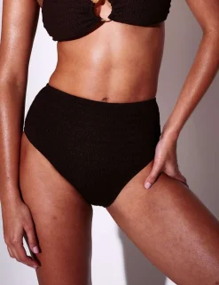 Tummy Control Textured Bikini Bottoms