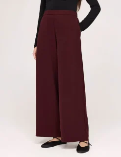 Twill Elasticated Waist Wide Leg Trousers
