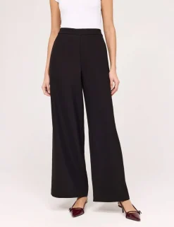 Twill Elasticated Waist Wide Leg Trousers