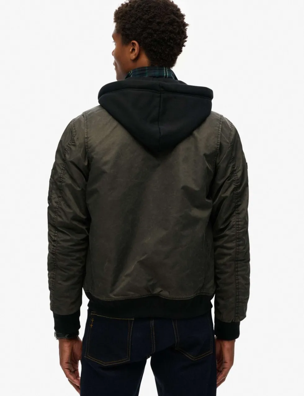 Twill Hooded Bomber Jacket