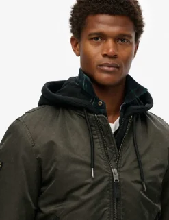 Twill Hooded Bomber Jacket
