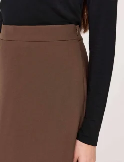 Twill Midi A-Line Skirt