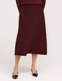 Twill Midi A-Line Skirt