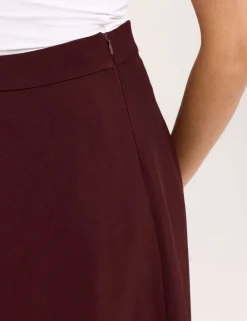 Twill Midi A-Line Skirt