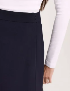 Twill Midi A-Line Skirt