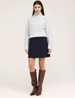 Twill Mini A-Line Skirt