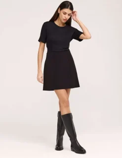 Twill Mini A-Line Skirt