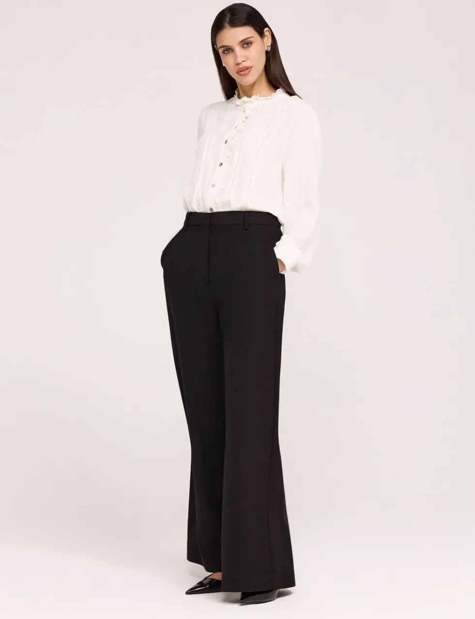 Twill Wide Leg Trouser