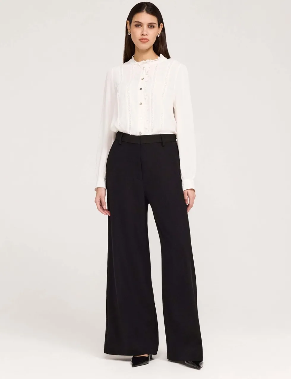 Twill Wide Leg Trouser