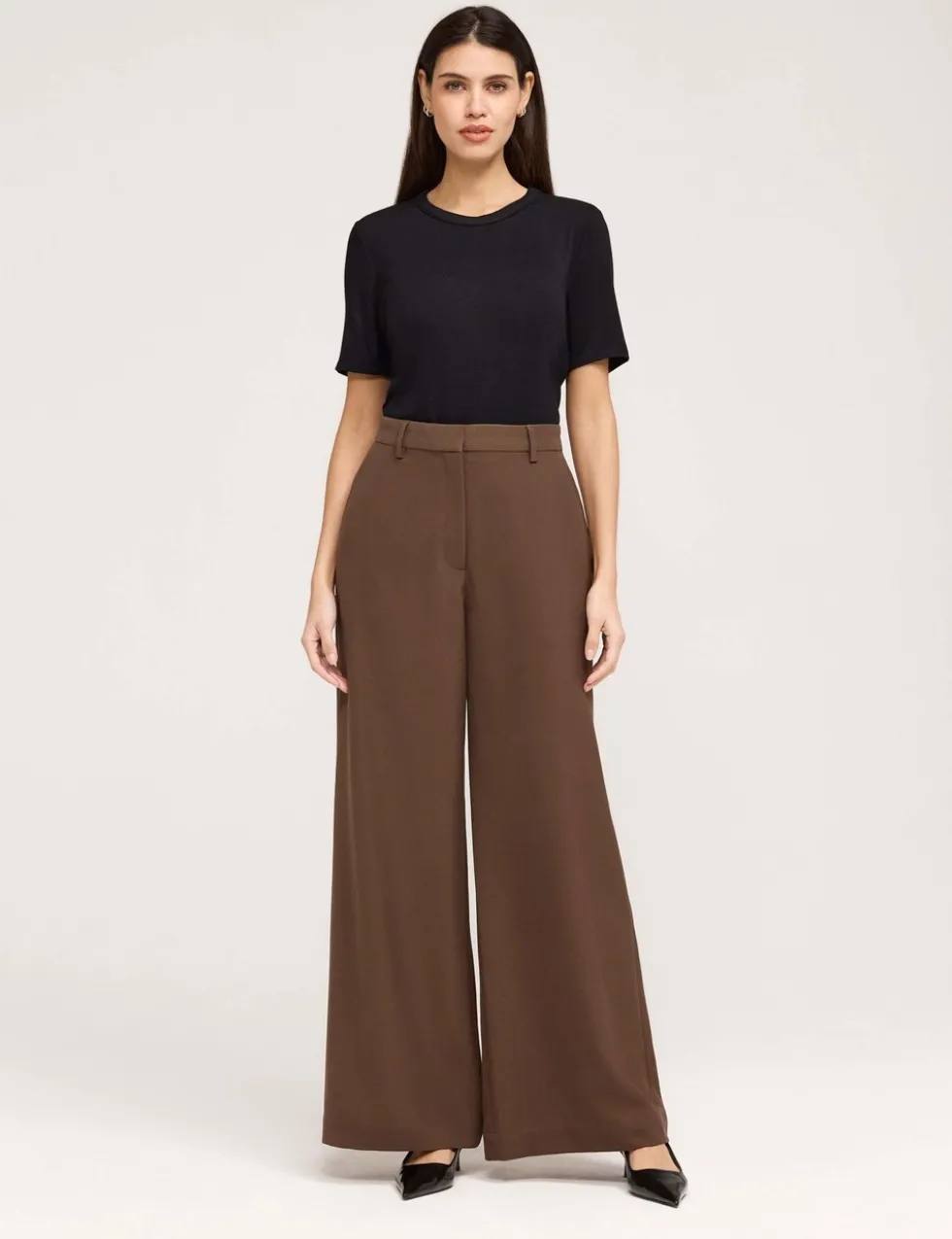Twill Wide Leg Trouser