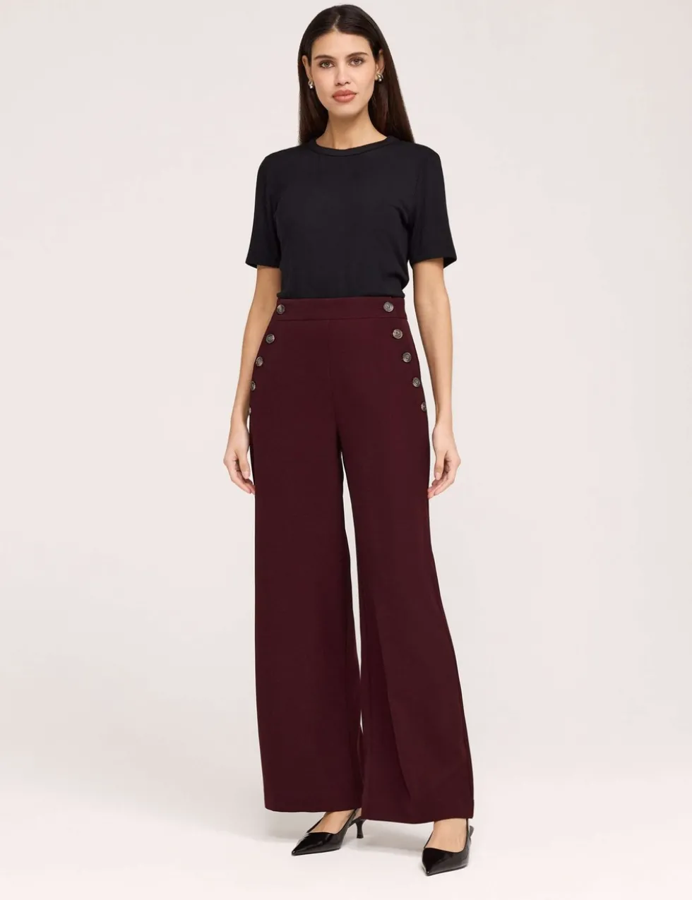 Twill Wide Leg Trousers