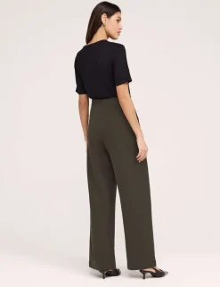 Twill Wide Leg Trousers