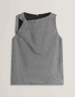 Twist Detail Cowl Neck Top