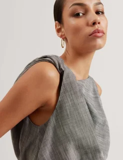 Twist Detail Cowl Neck Top