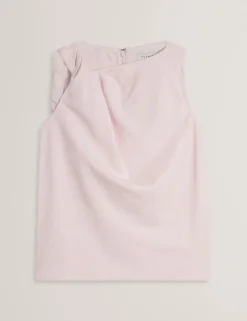Twist Detail Cowl Neck Top