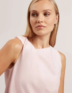 Twist Detail Cowl Neck Top