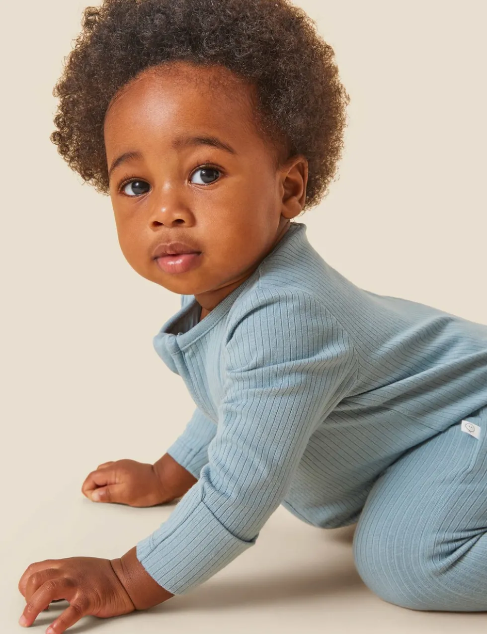 Two-Way Zip Ribbed Sleepsuit with Cotton (0-24 Mths)