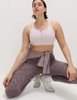 Ultimate Support Zip Up Non Wired Sports Bra (A-GG)