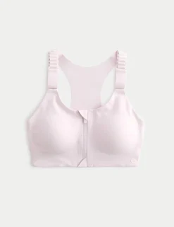 Ultimate Support Zip Up Non Wired Sports Bra (A-GG)