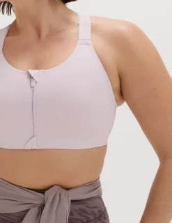 Ultimate Support Zip Up Non Wired Sports Bra (A-GG)