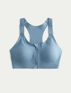 Ultimate Support Zip Up Non Wired Sports Bra (A-GG)