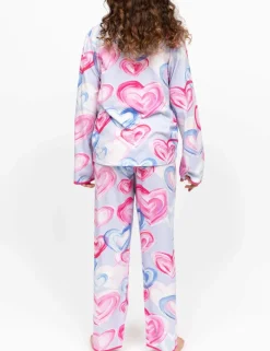 Valentines Cotton Blend Heart Print Pyjamas (2-13 Yrs)