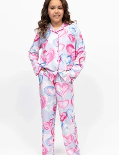 Valentines Cotton Blend Heart Print Pyjamas (2-13 Yrs)