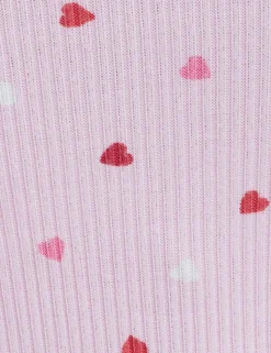 Valentines Ribbed Heart Print Shortie Set