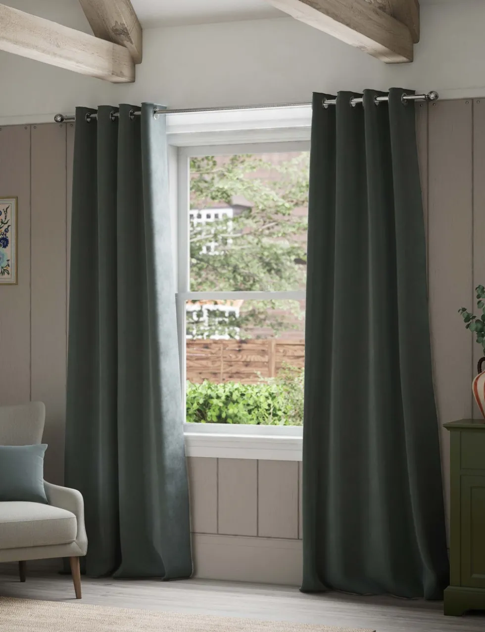 Velvet Eyelet Curtains