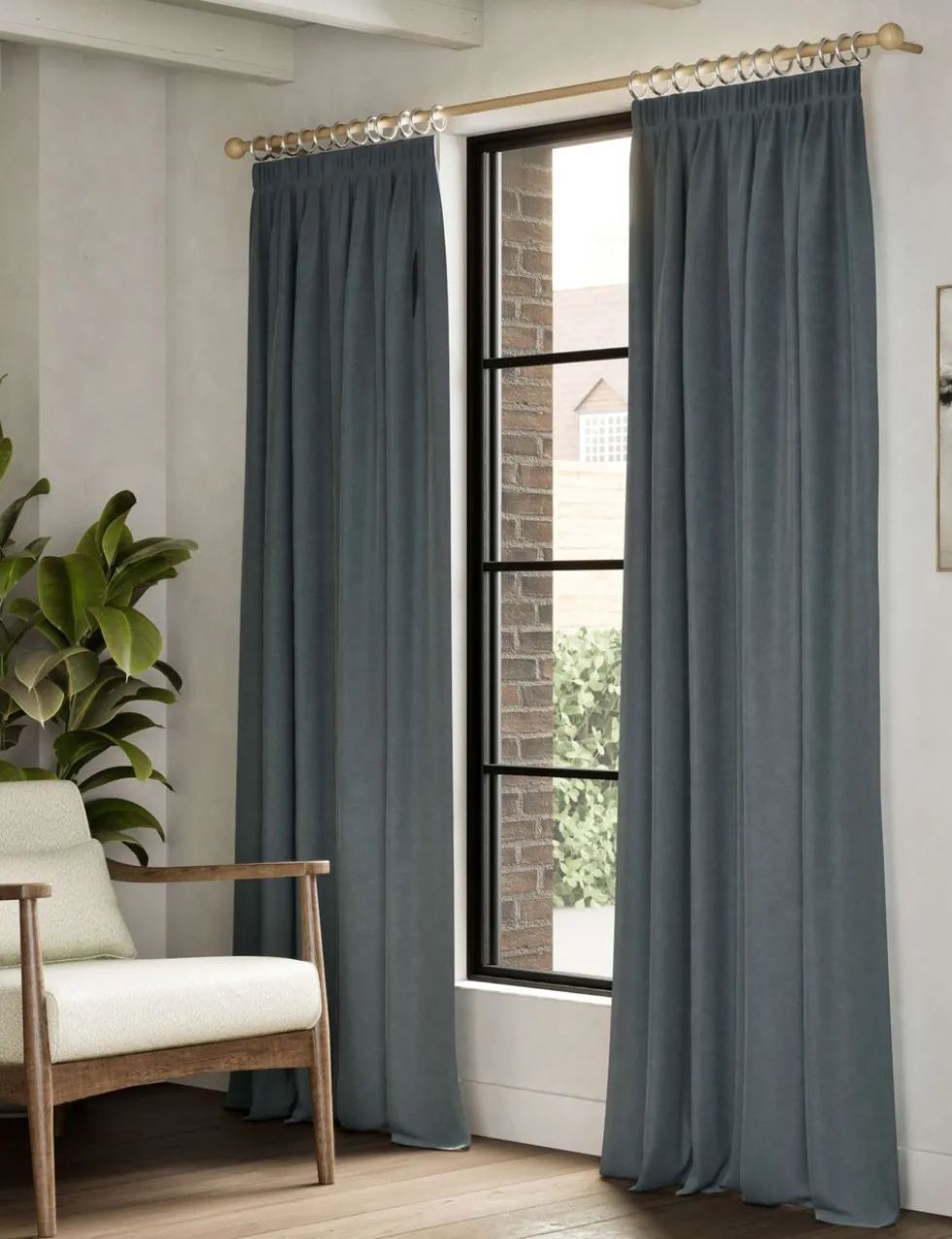 Velvet Pencil Pleat Curtains