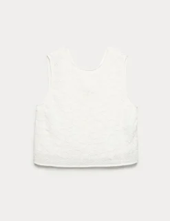 Viscose Rich Embroidered Shell Top