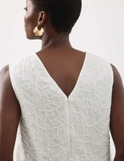 Viscose Rich Embroidered Shell Top