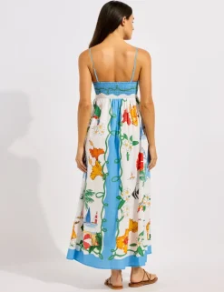 Viva Vacation Linen Rich Printed Maxi Dress
