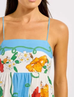 Viva Vacation Linen Rich Printed Maxi Dress